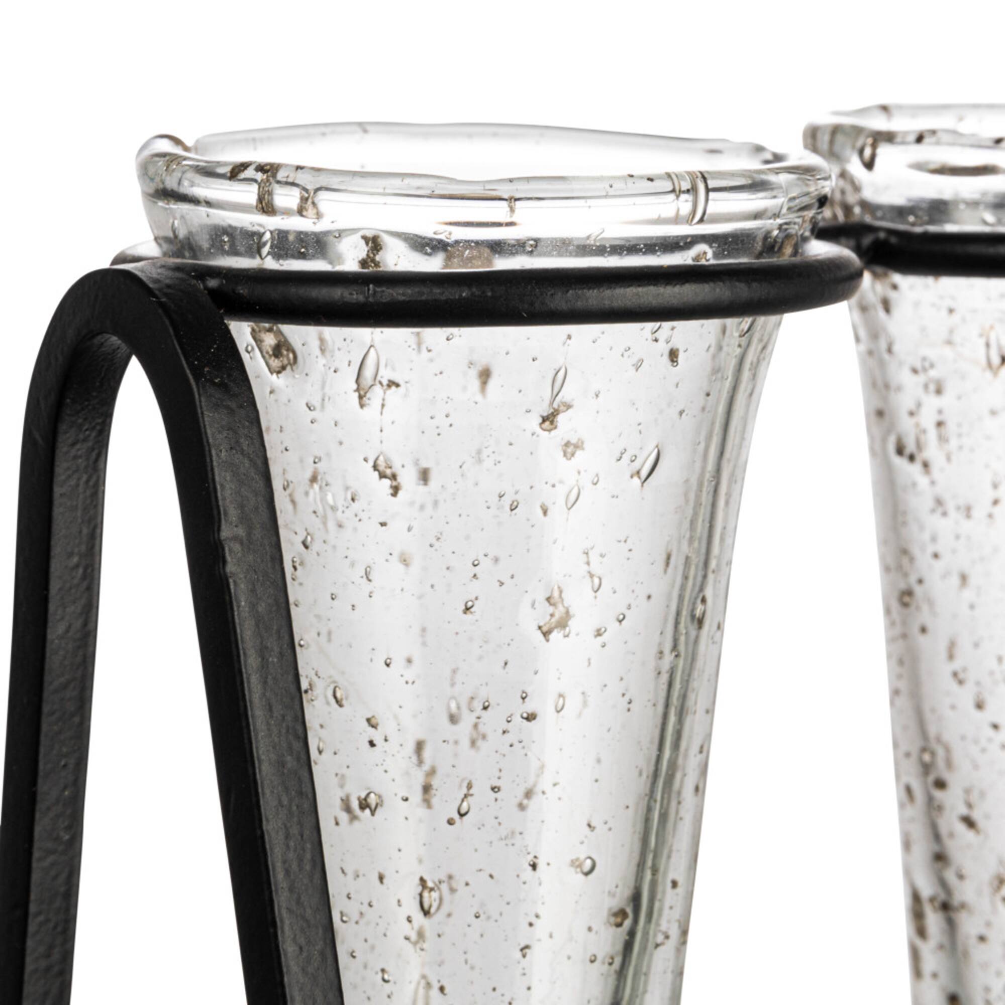 Hello Honey® Bloomingville 9" Test Tube Vases in Black Metal Stand